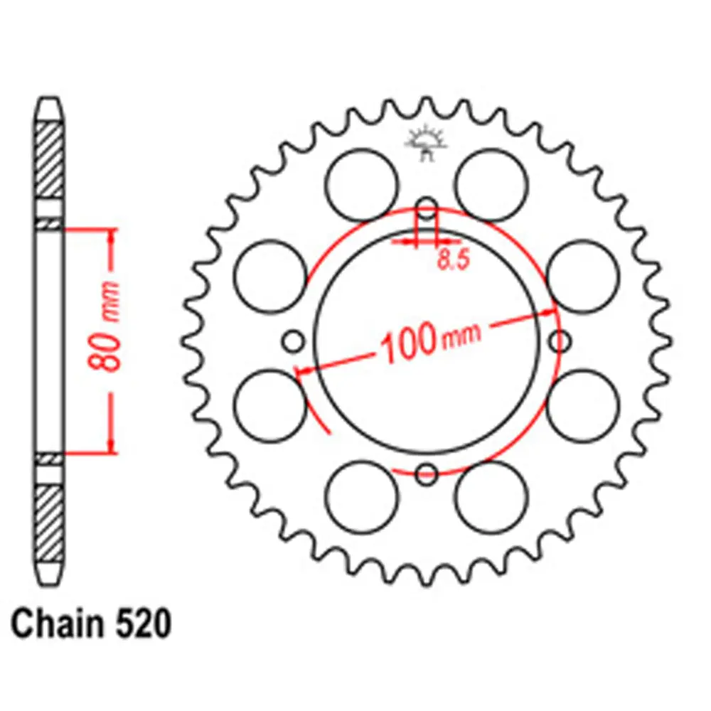 Rear Sprocket - Steel 39T 520P D/D 1