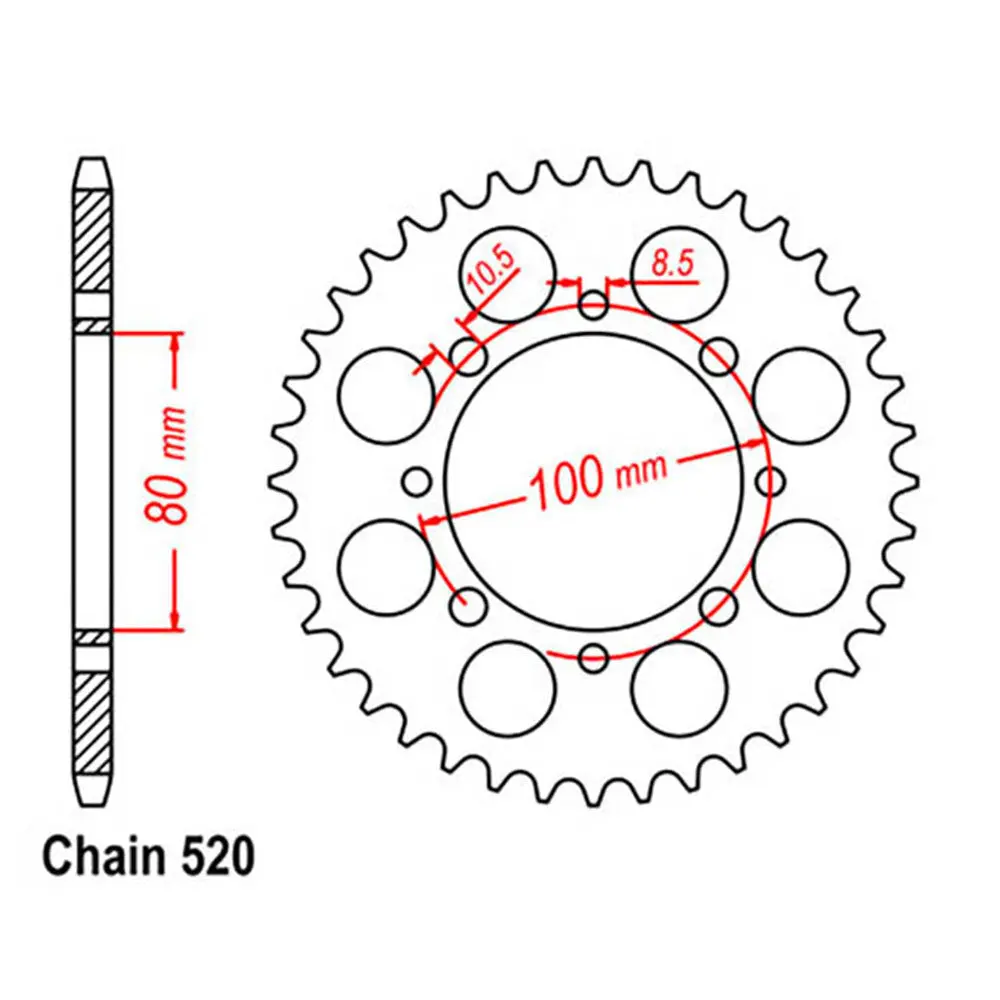 Rear Sprocket - Steel 43T 520P D/D 1