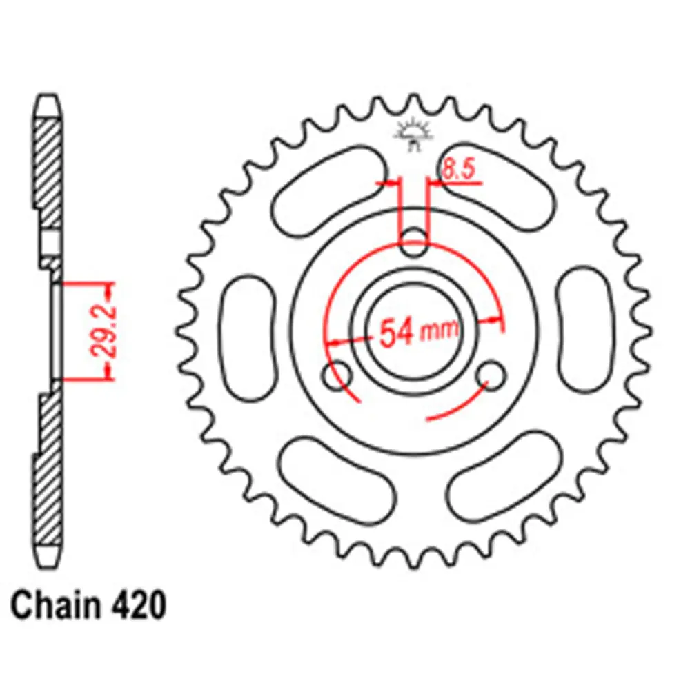 Rear Sprocket - Steel 37T 420P 1