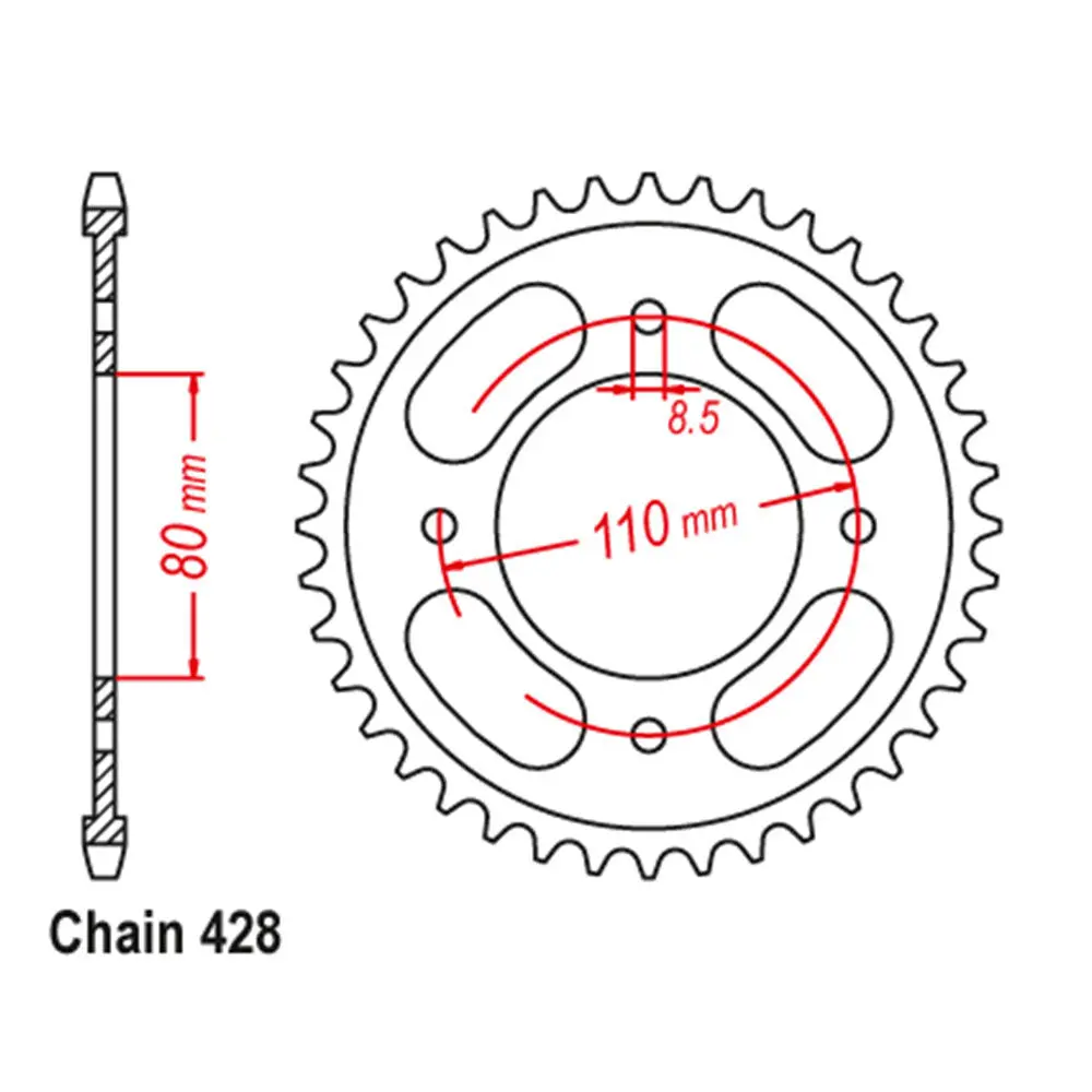 Rear Sprocket - Steel 41T 428P Cbf125m 1