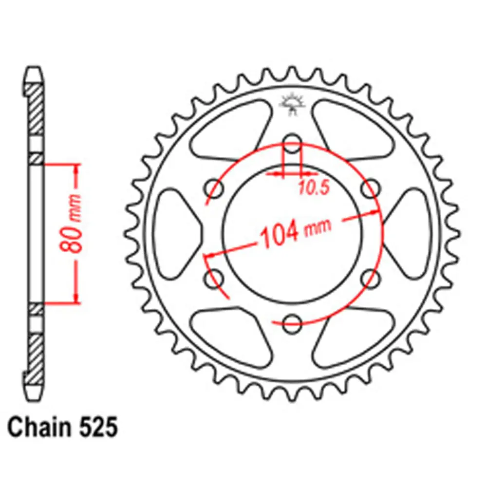 Rear Sprocket - Steel 42T 525P 1
