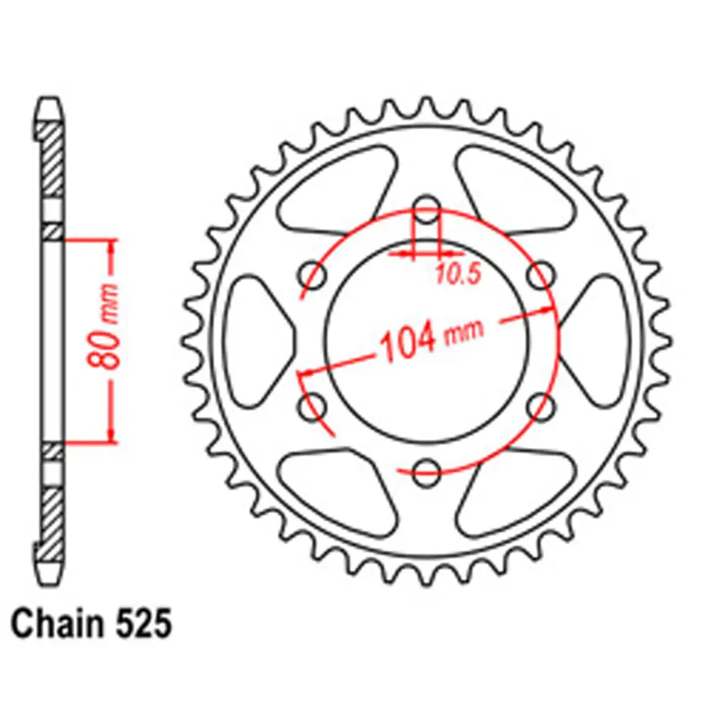 Rear Sprocket - Steel 46T 525P 1