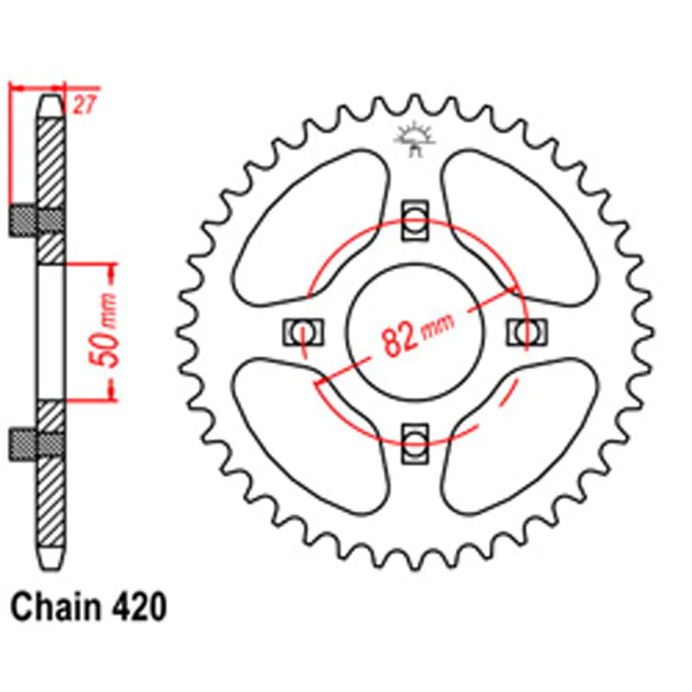 Rear Sprocket - Steel 36T 420P 1