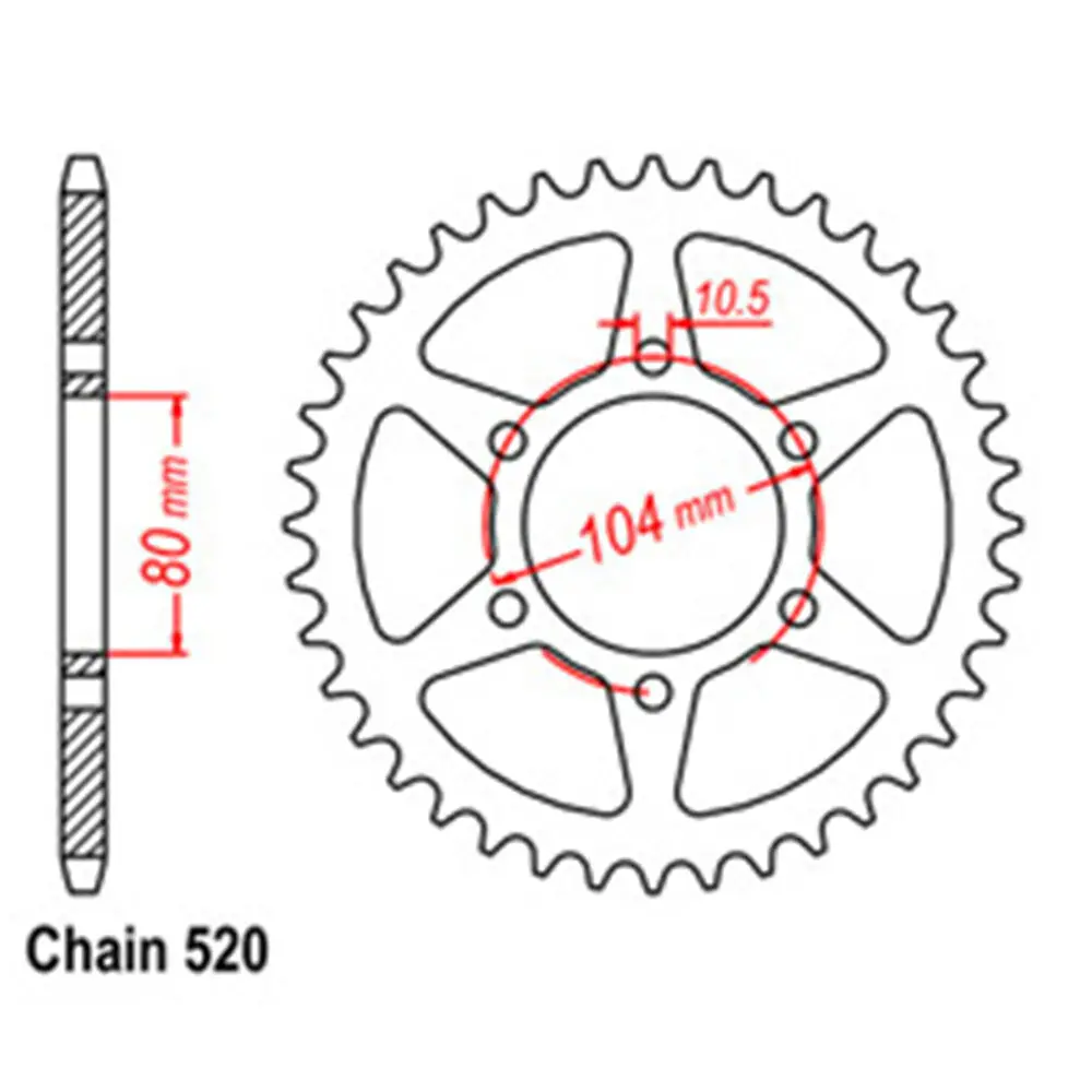 Rear Sprocket - Steel 40T 520P 1