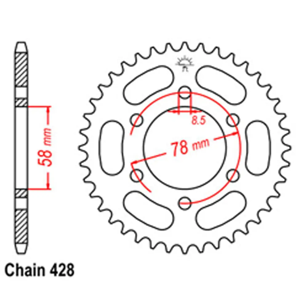 Rear Sprocket - Steel 37T 428P 1