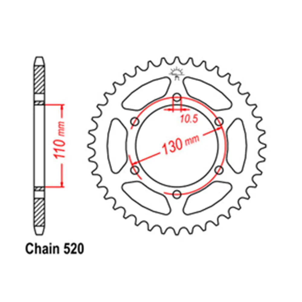 Rear Sprocket - Steel 41T 520P 1