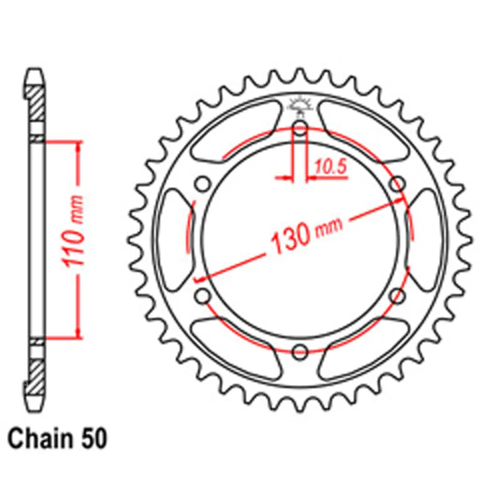 Rear Sprocket - Steel 39T 530P 1