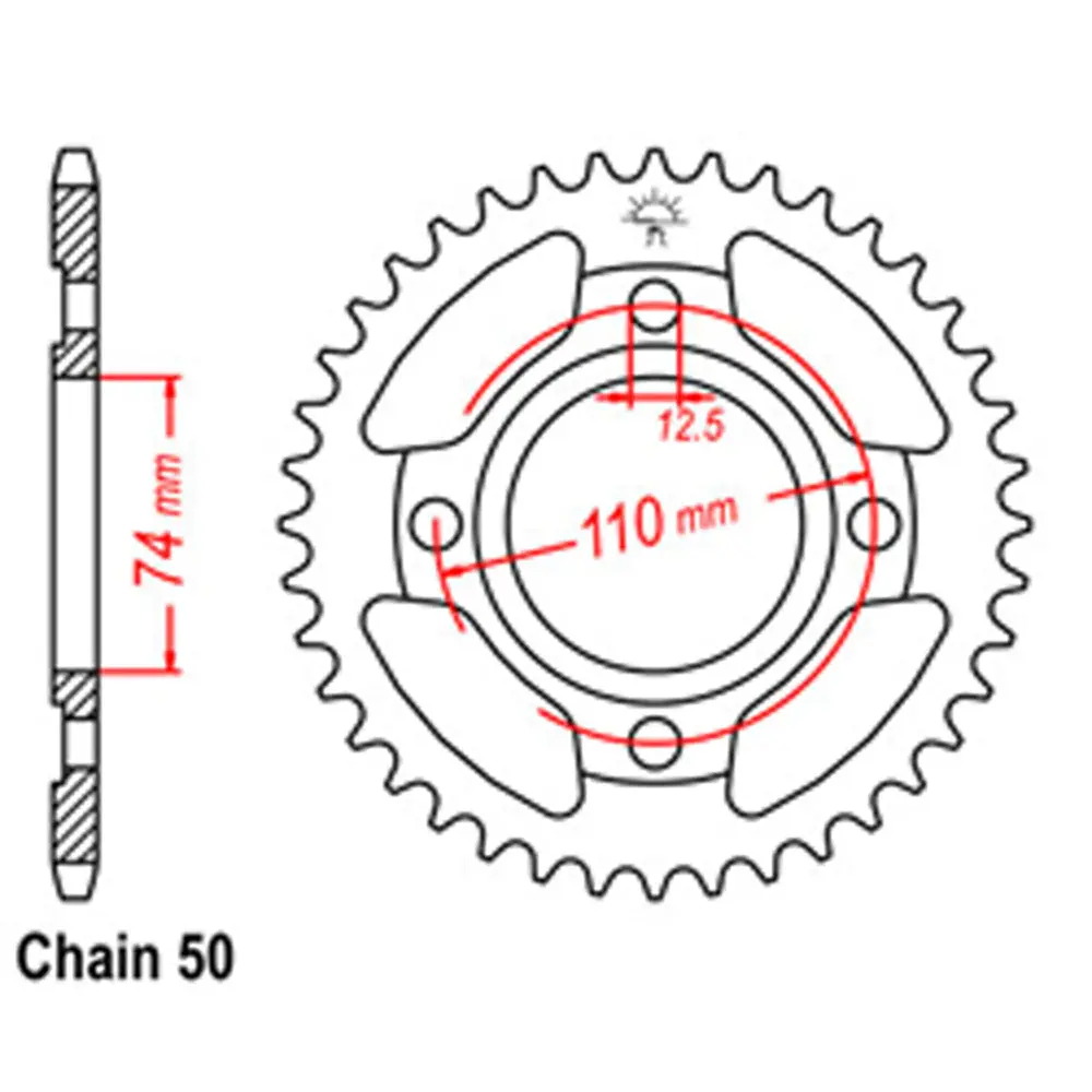 Rear Sprocket - Steel 43T 530P 1