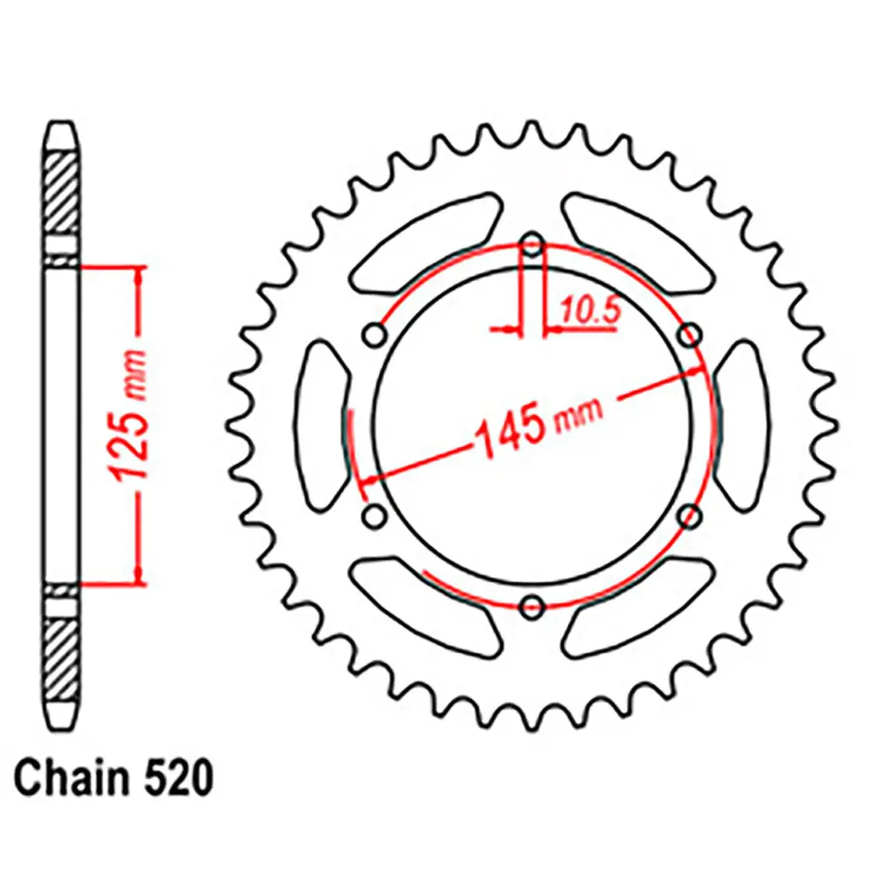 Rear Sprocket - Steel 47T 520P 1