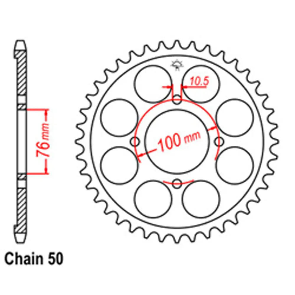 Rear Sprocket - Steel 46T 530P 1