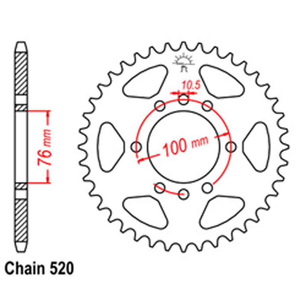 Rear Sprocket - Steel 43T 520P D/D 1
