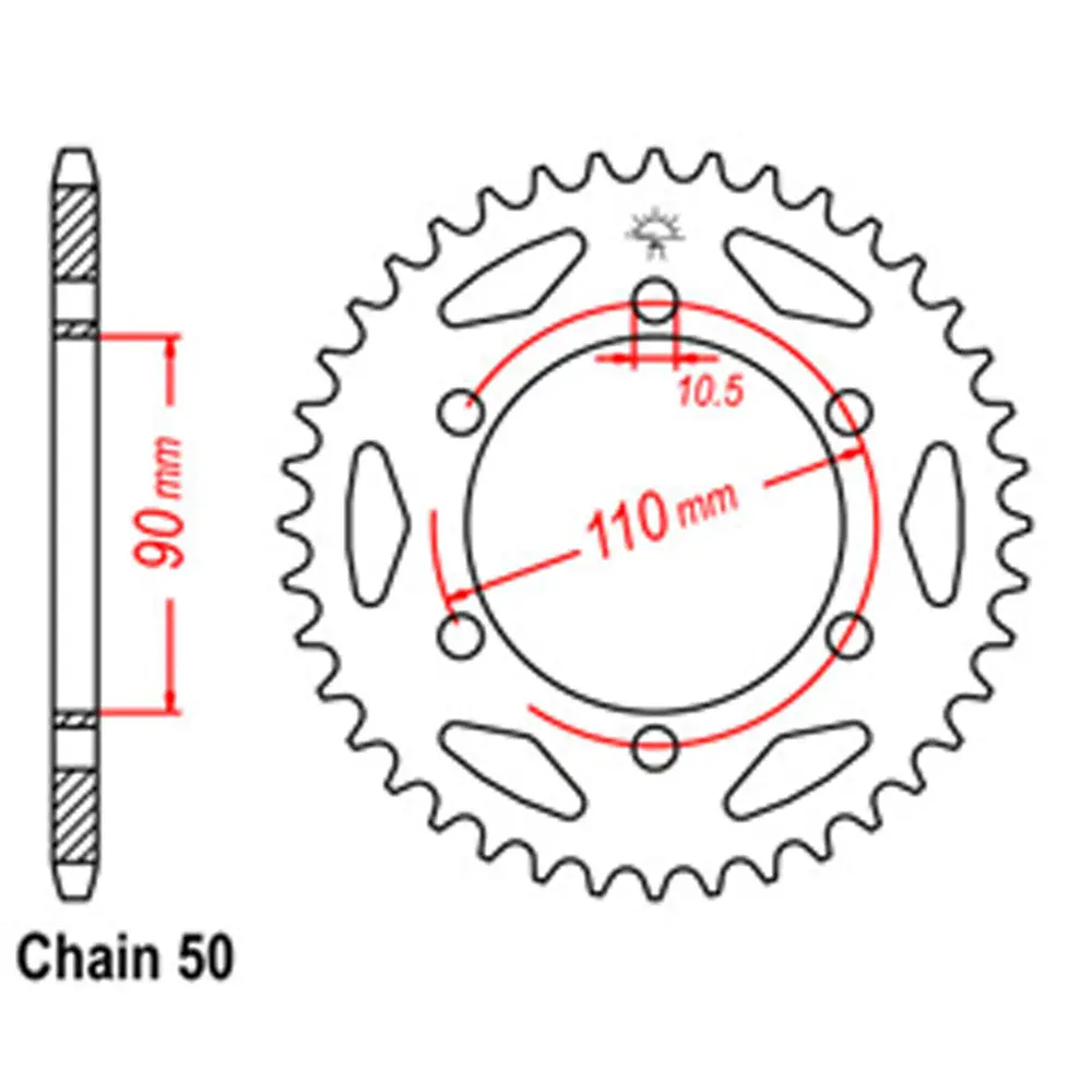 Rear Sprocket - Steel 34T 530P 1