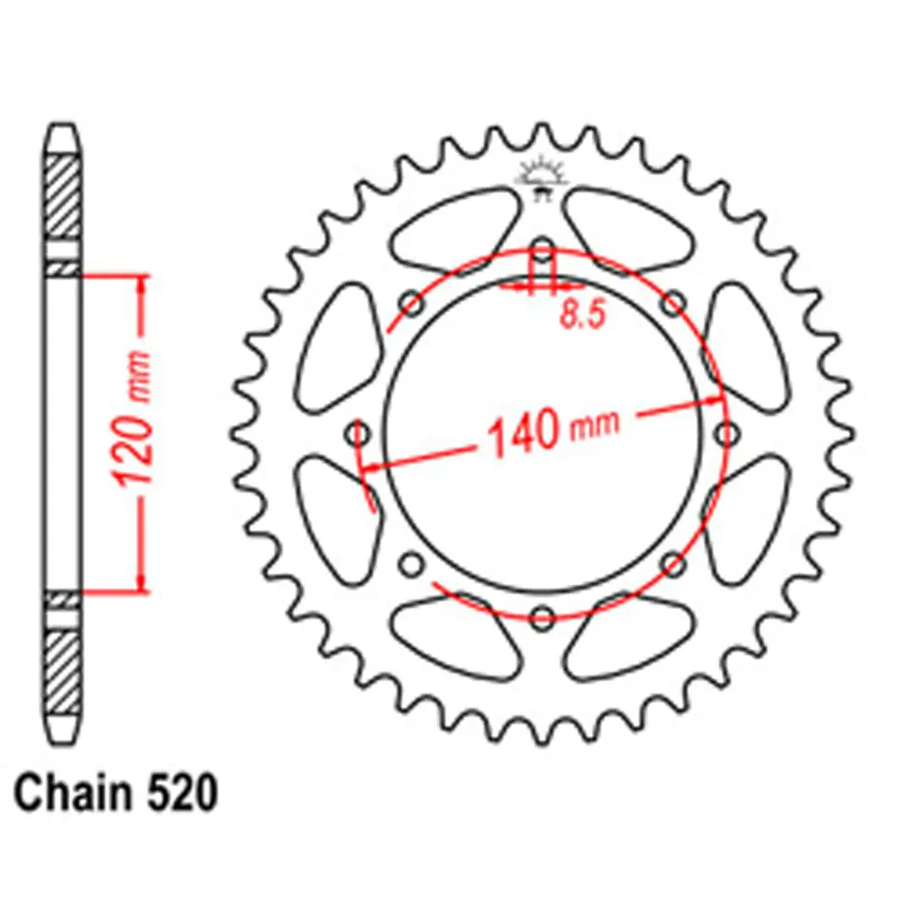 Rear Sprocket - Steel 37T 520P 1