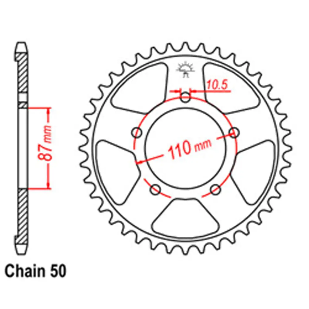 Rear Sprocket - Steel 47T 530P 1