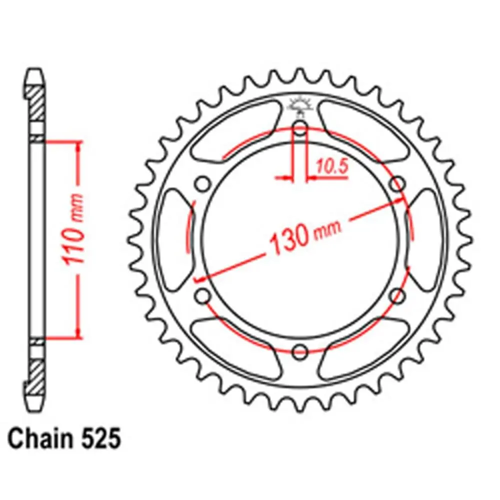 Rear Sprocket - Steel 42T 525P 1