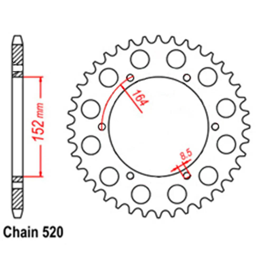 Rear Sprocket - Steel 41T 520P 1