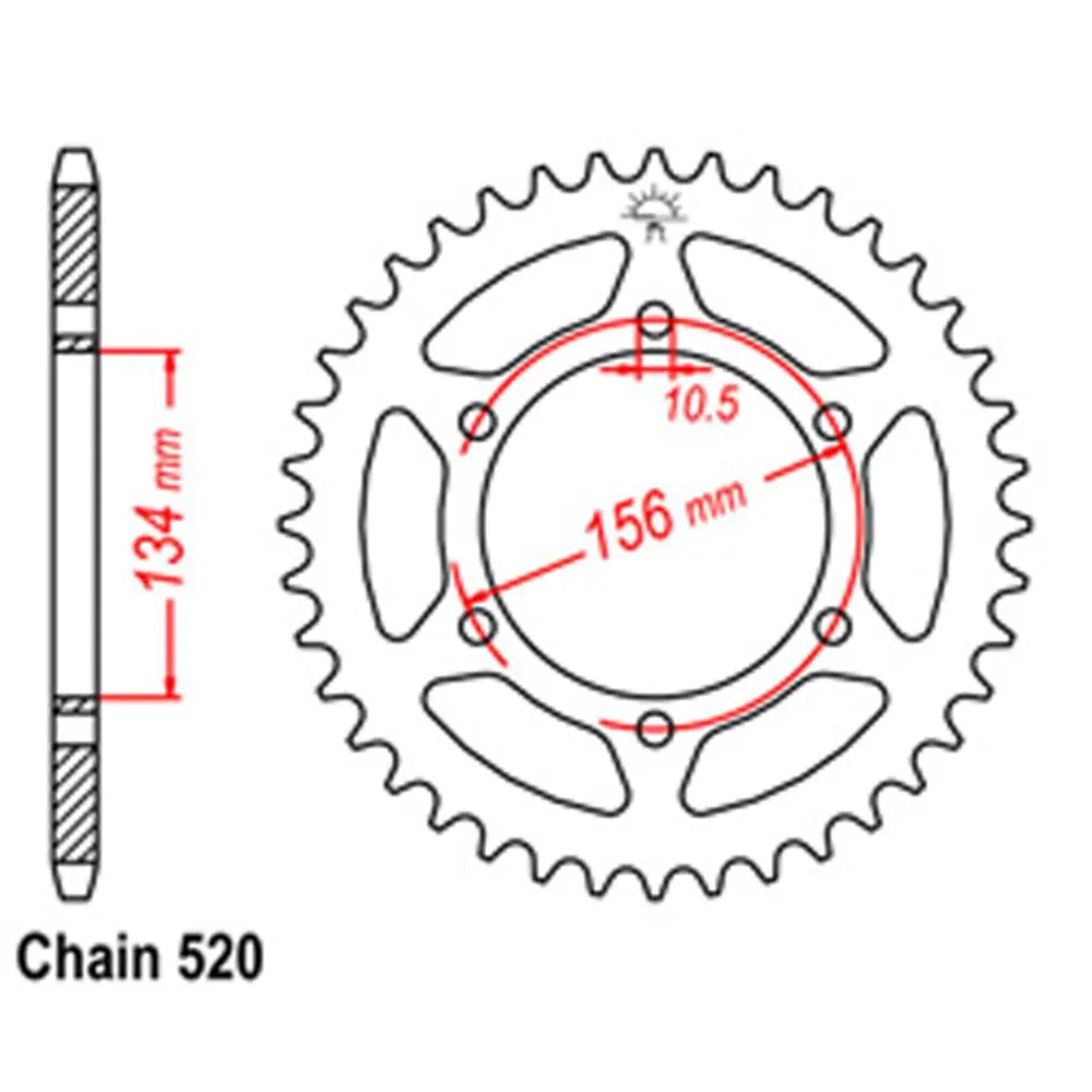 Rear Sprocket - Steel 48T 520P 1