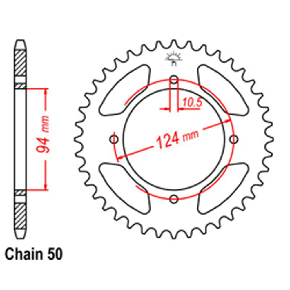 Rear Sprocket - Steel 34T 530P 1