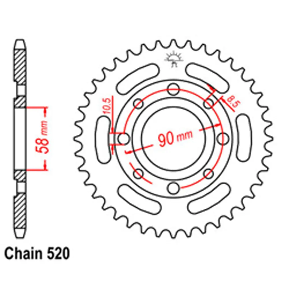 Rear Sprocket - Steel 38T 520P D/D 1