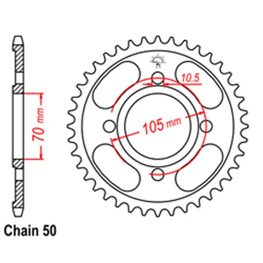 Rear Sprocket - Steel 38T 530P 1