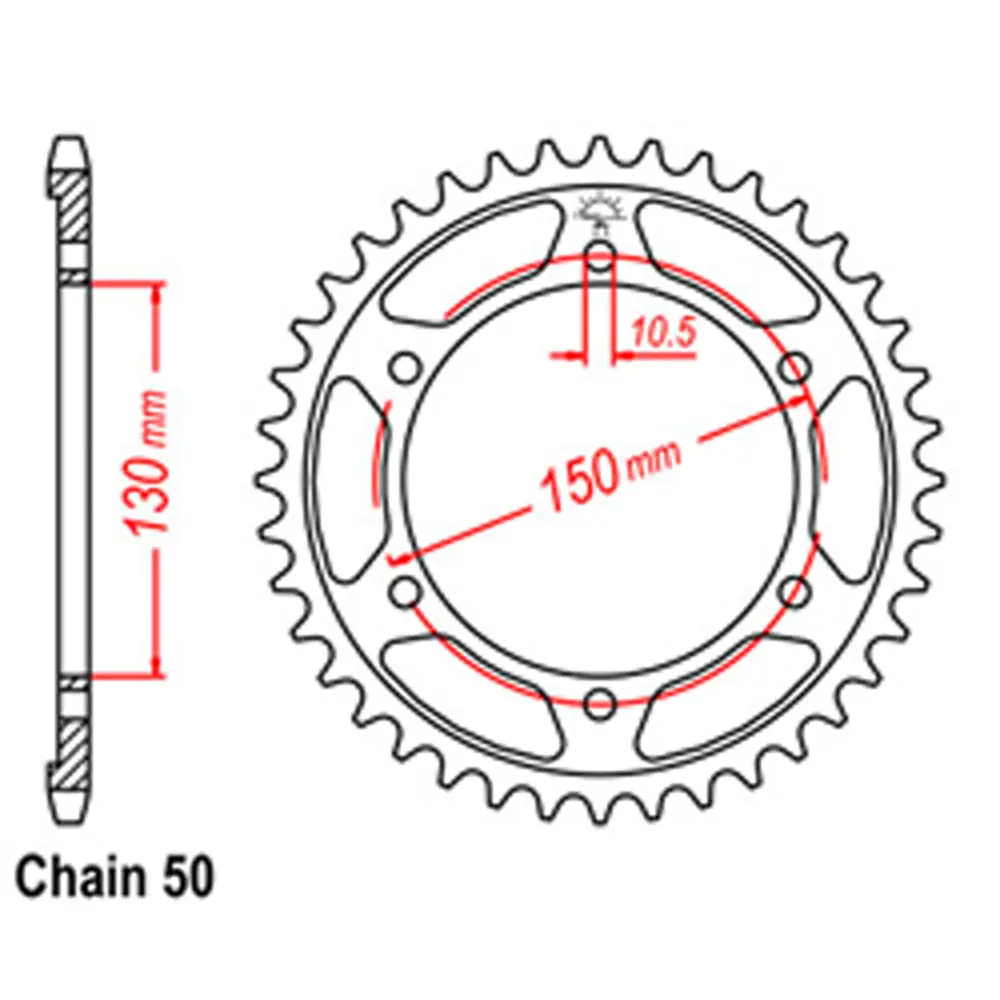 Rear Sprocket - Steel 42T 530P 1
