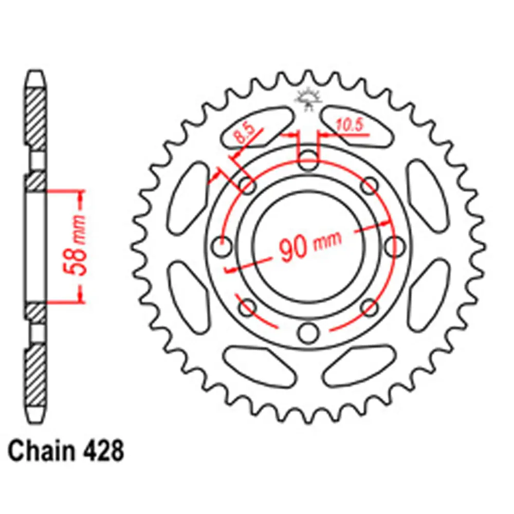 Rear Sprocket - Steel 37T 428P D/D 1