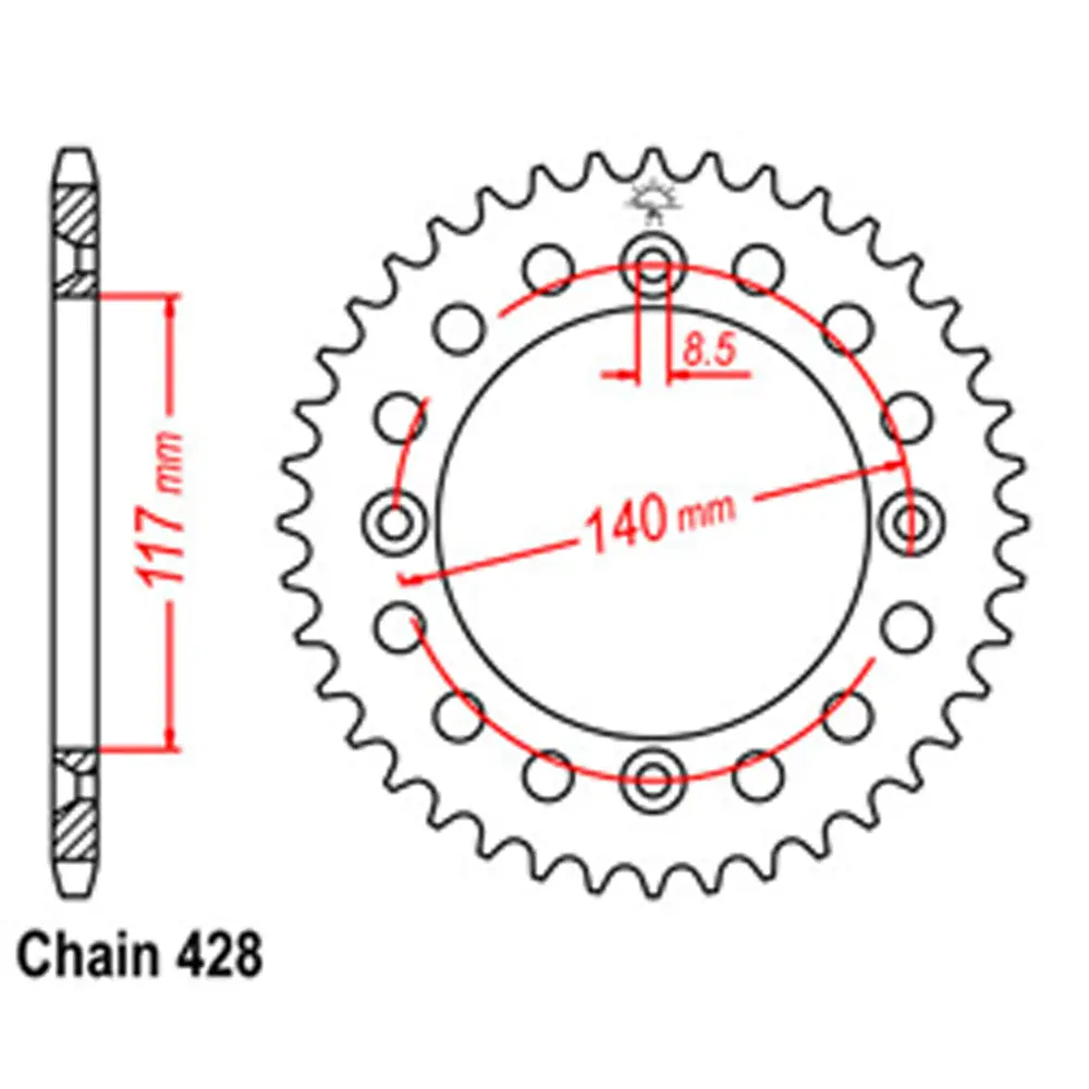 Rear Sprocket - Steel 46T 428P 1