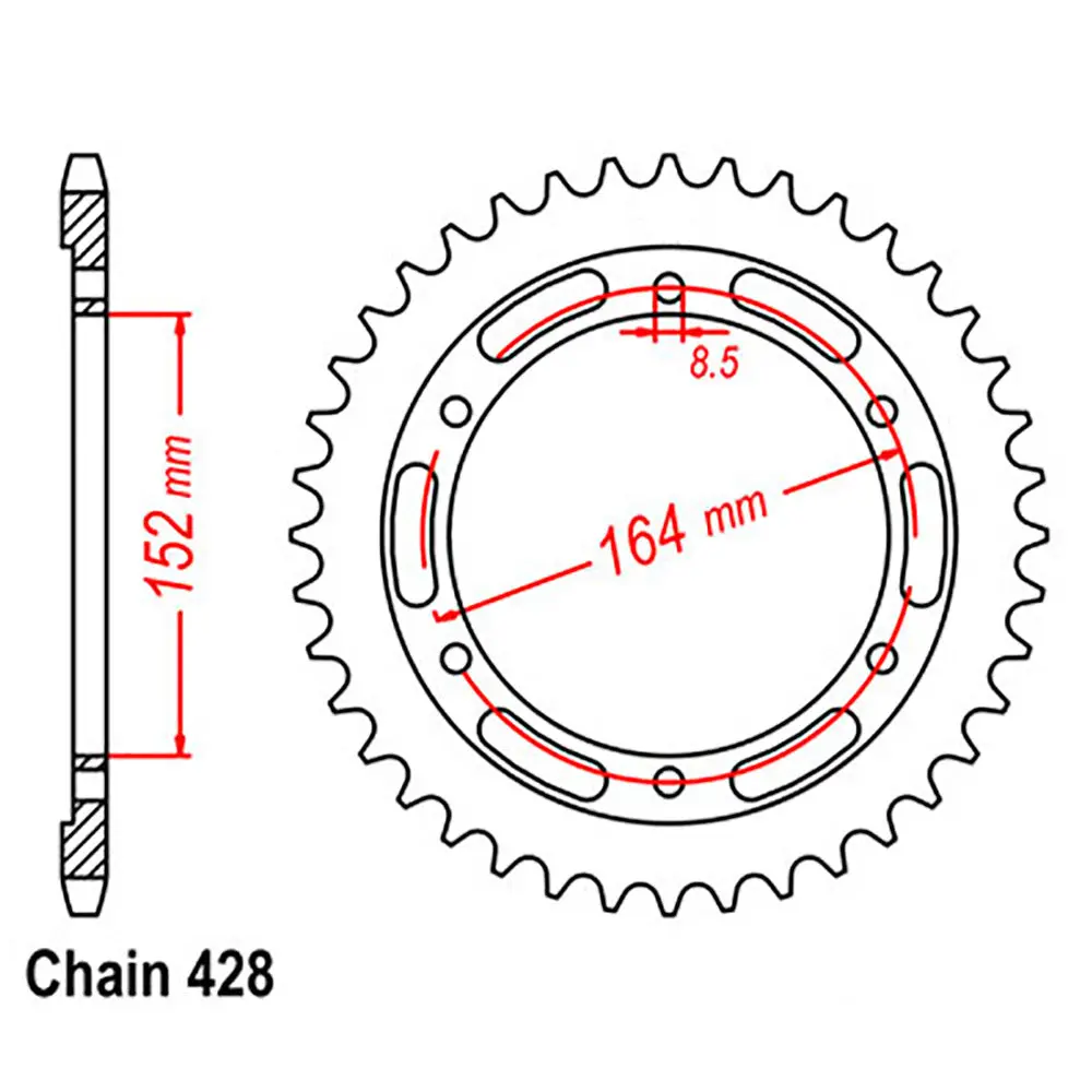 Rear Sprocket - Steel 56T 428P 1