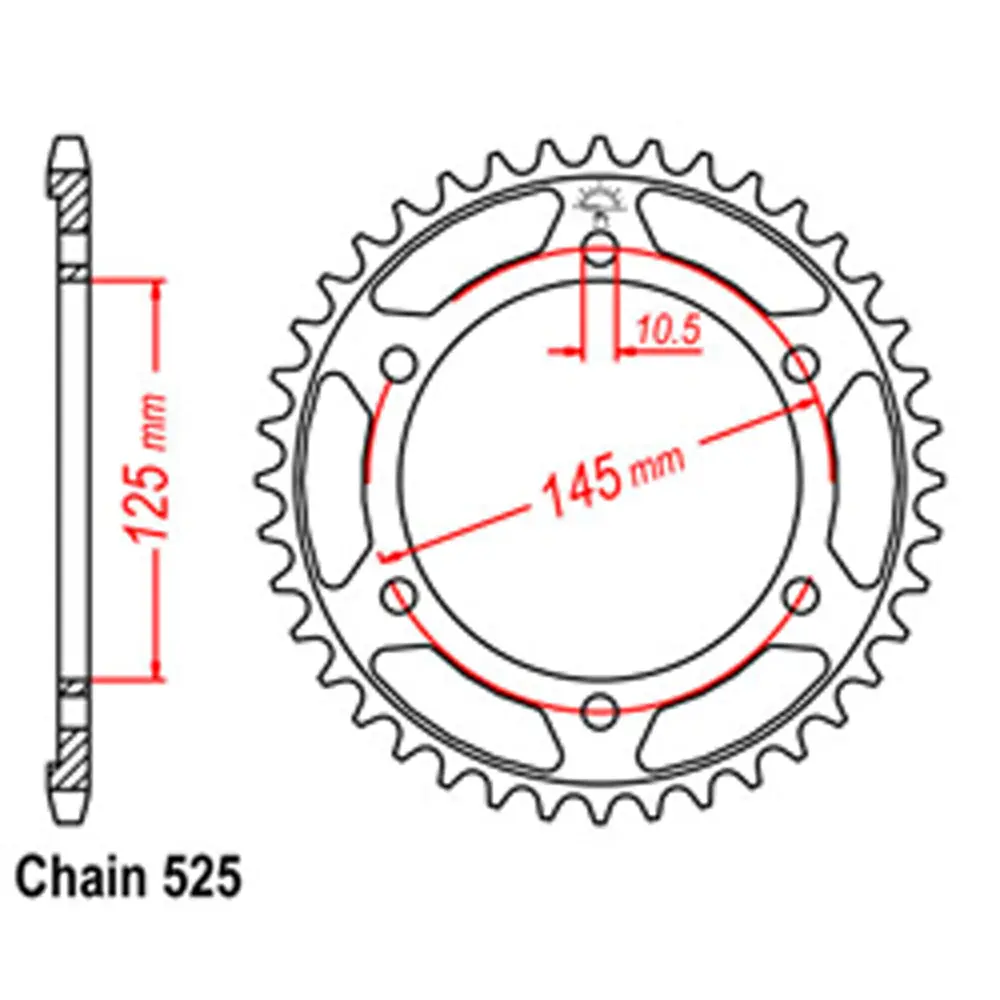 Rear Sprocket - Steel 44T 525P 1