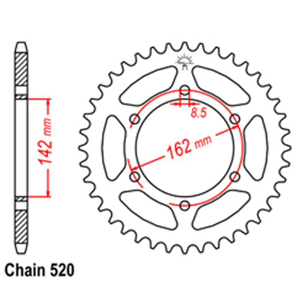 Rear Sprocket - Steel 48T 520P 1