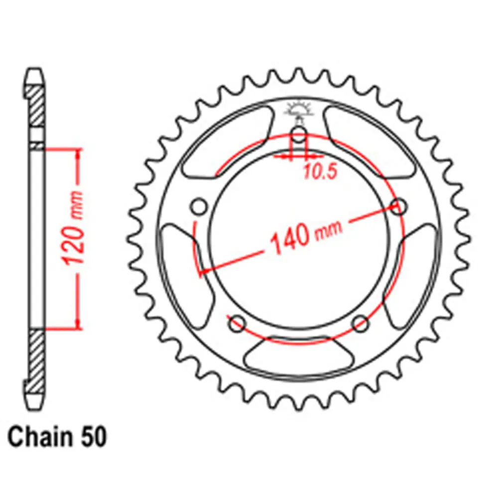 Rear Sprocket - Steel 46T 530P 1