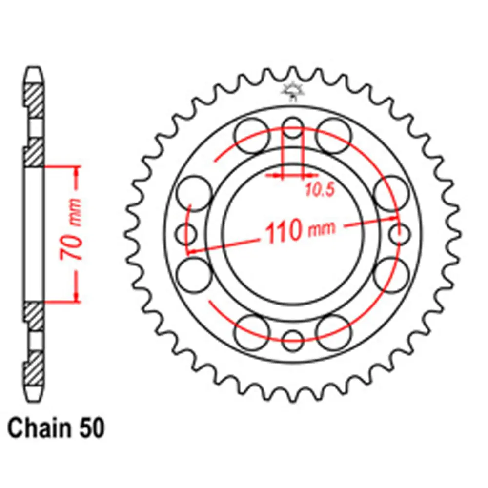 Rear Sprocket - Steel 41T 530P 1