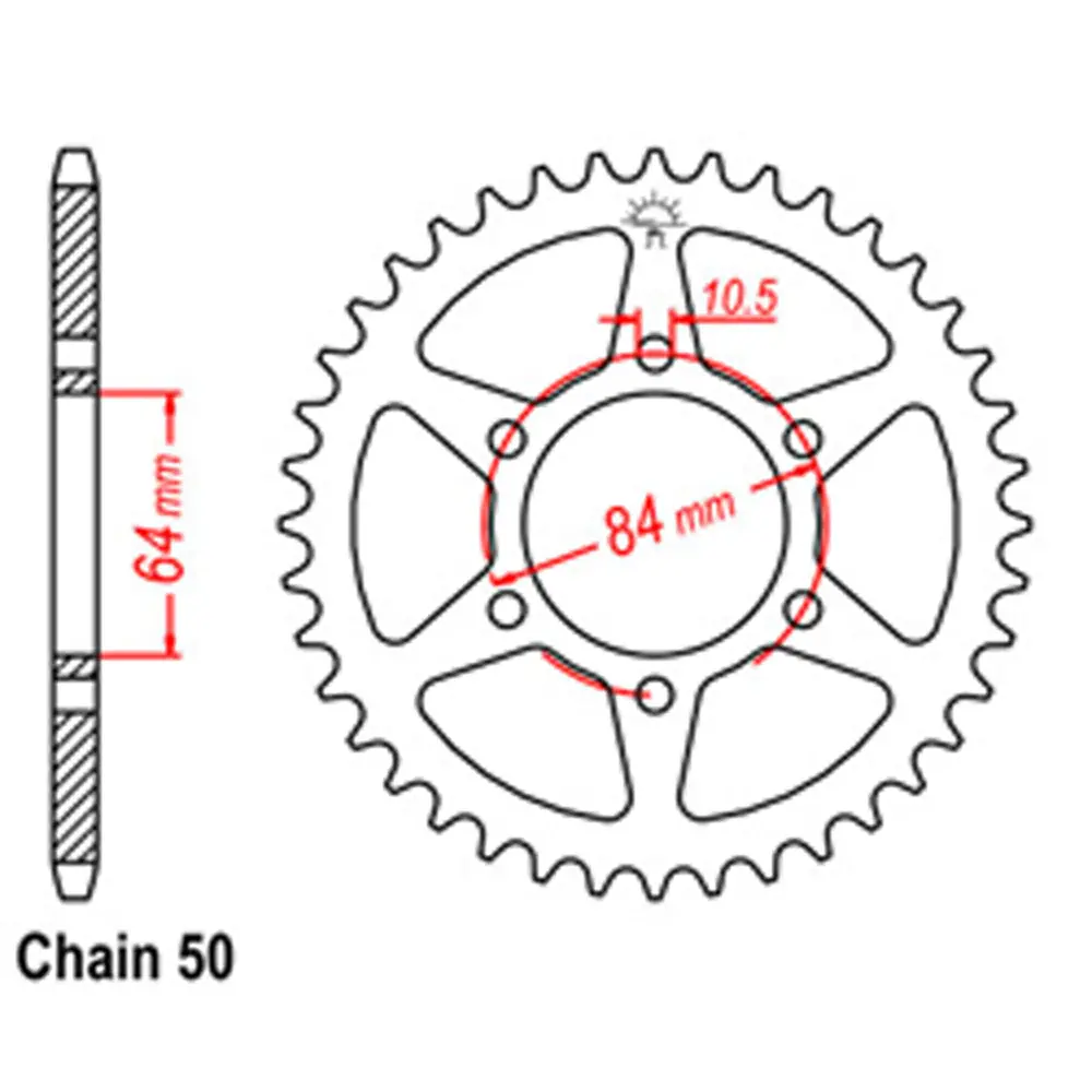 Rear Sprocket - Steel 45T 530P 1