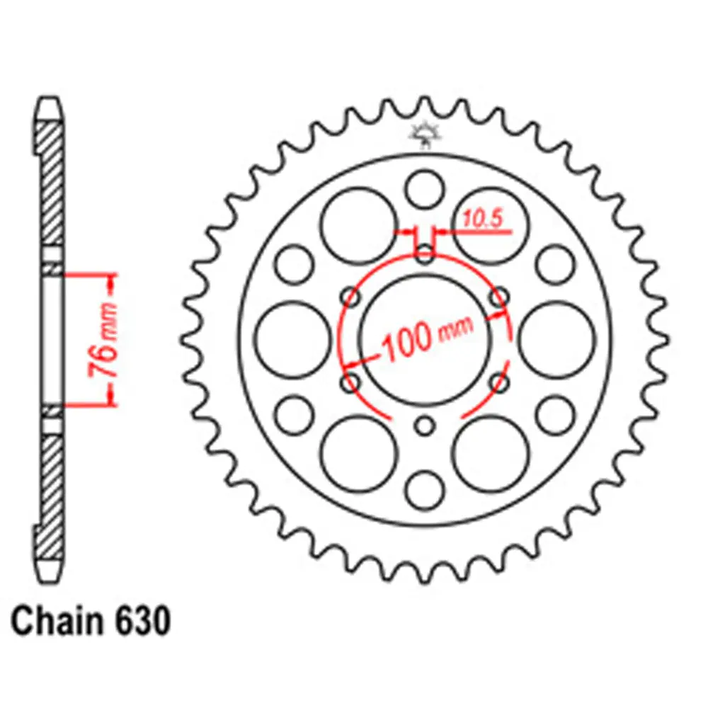 Rear Sprocket - Steel 42T 630P 1