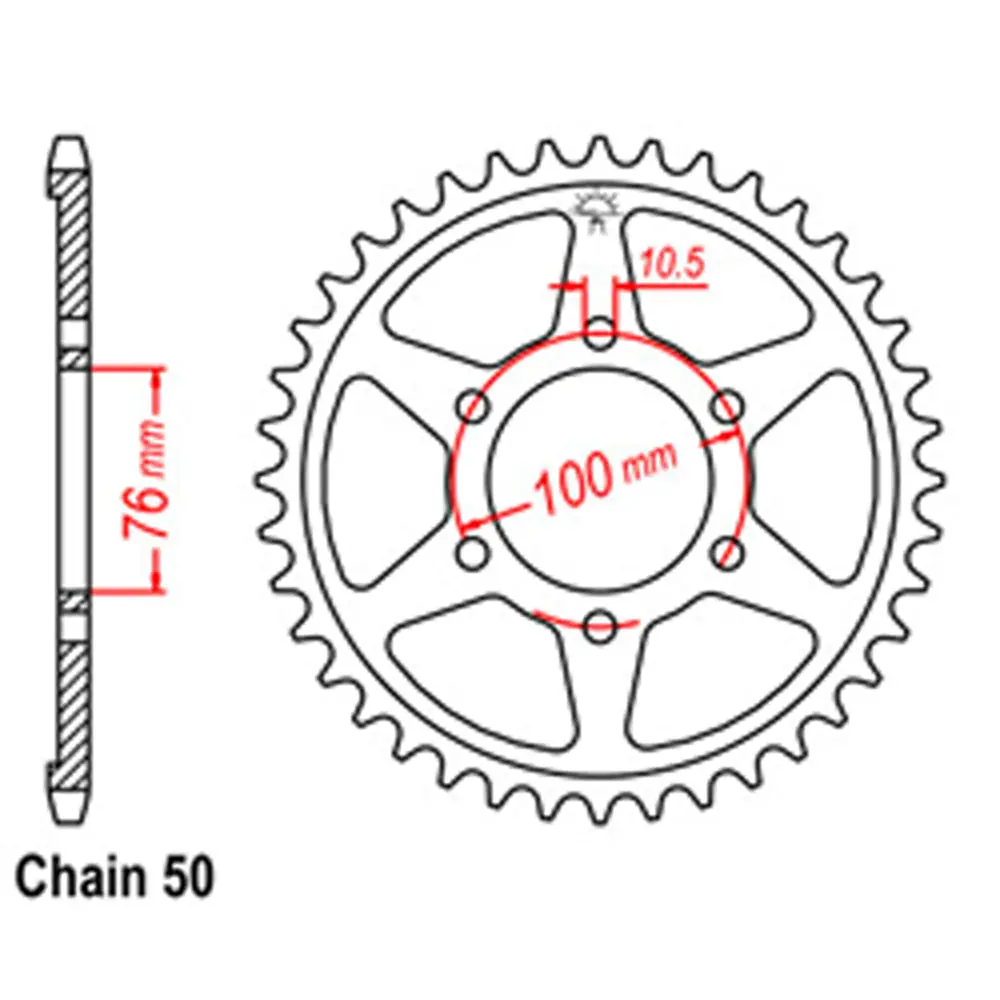 Rear Sprocket - Steel 52T 530P 1