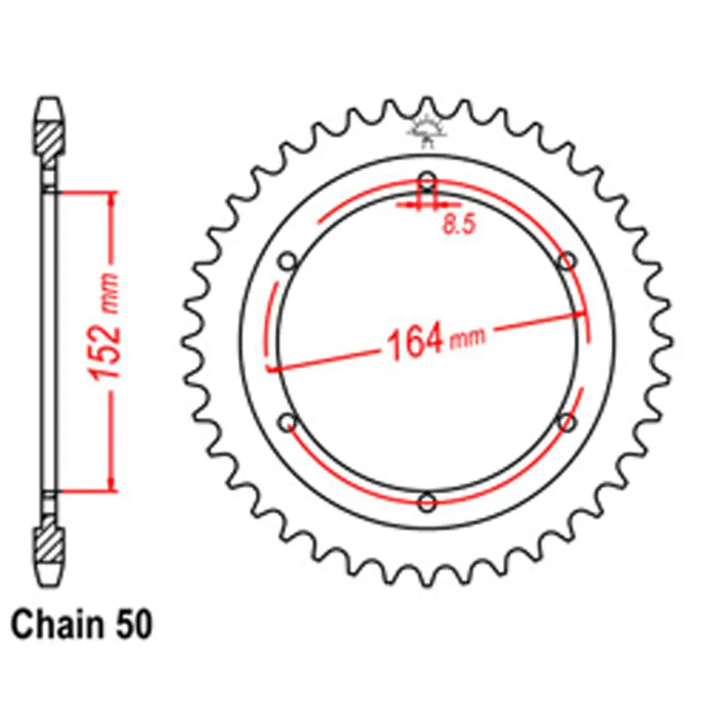 Rear Sprocket - Steel 42T 530P 1