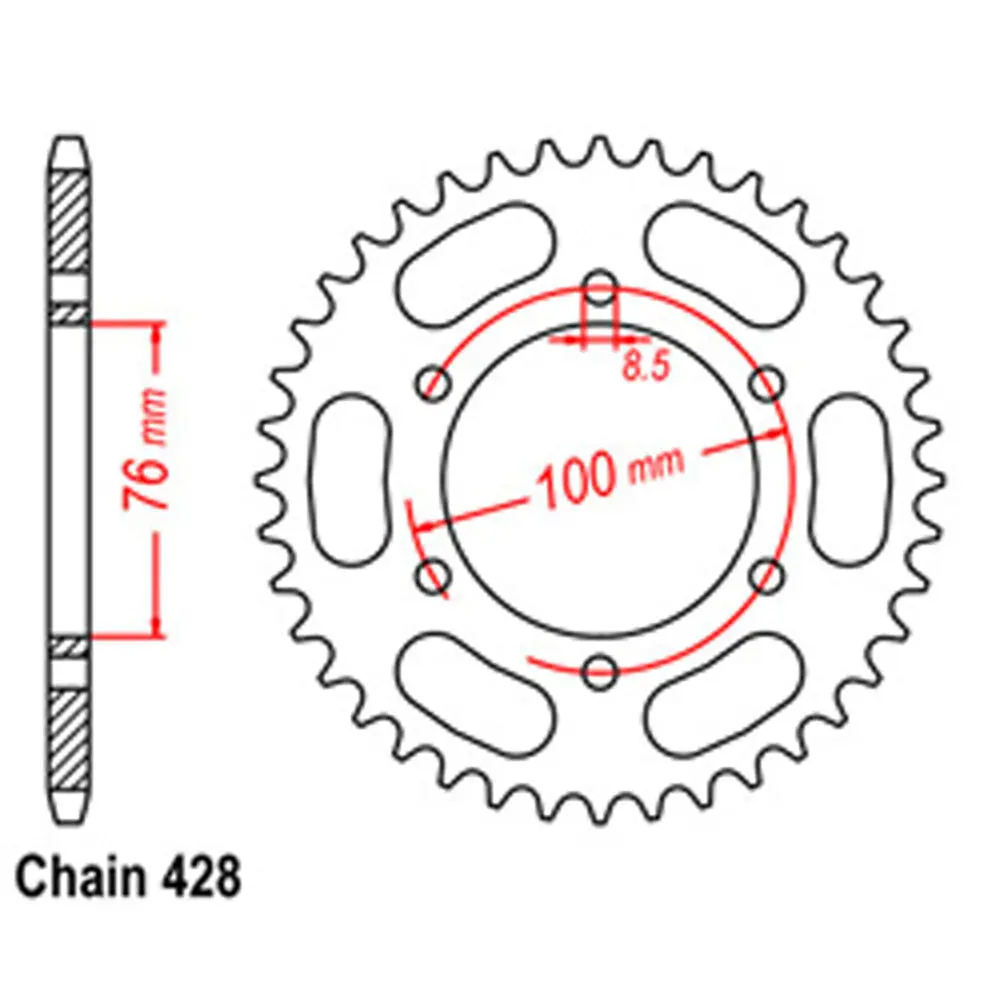 Rear Sprocket - Steel 52T 428P 1