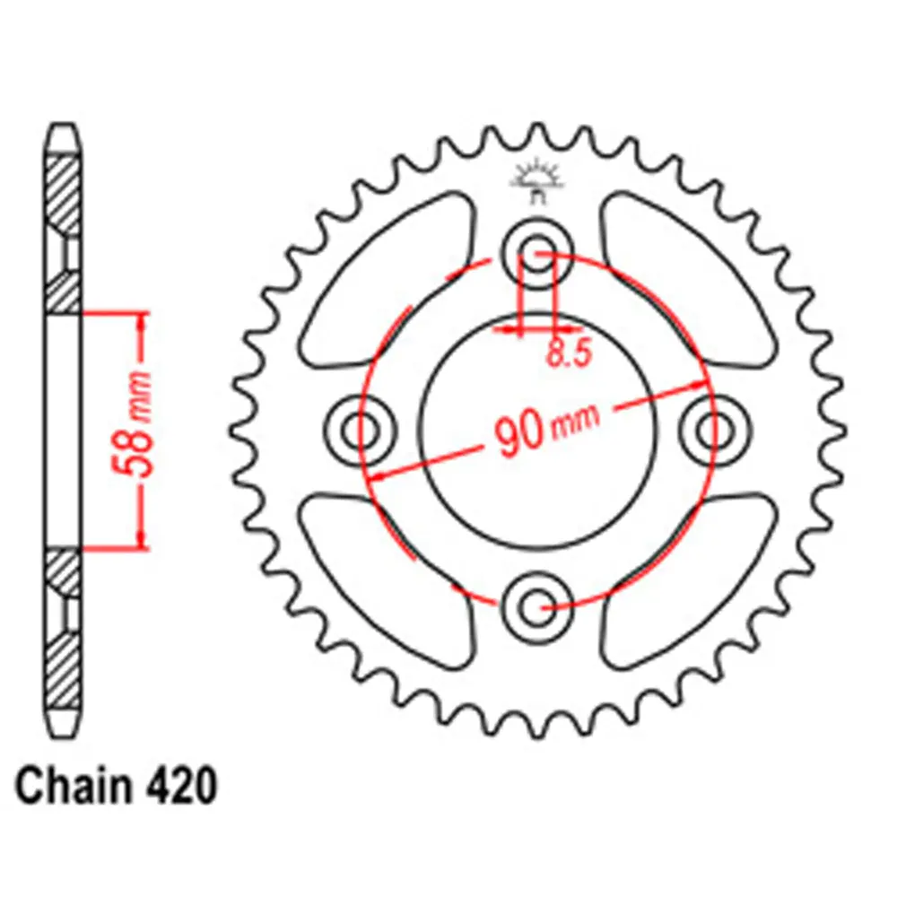 Rear Sprocket - Steel 37T 420P 1