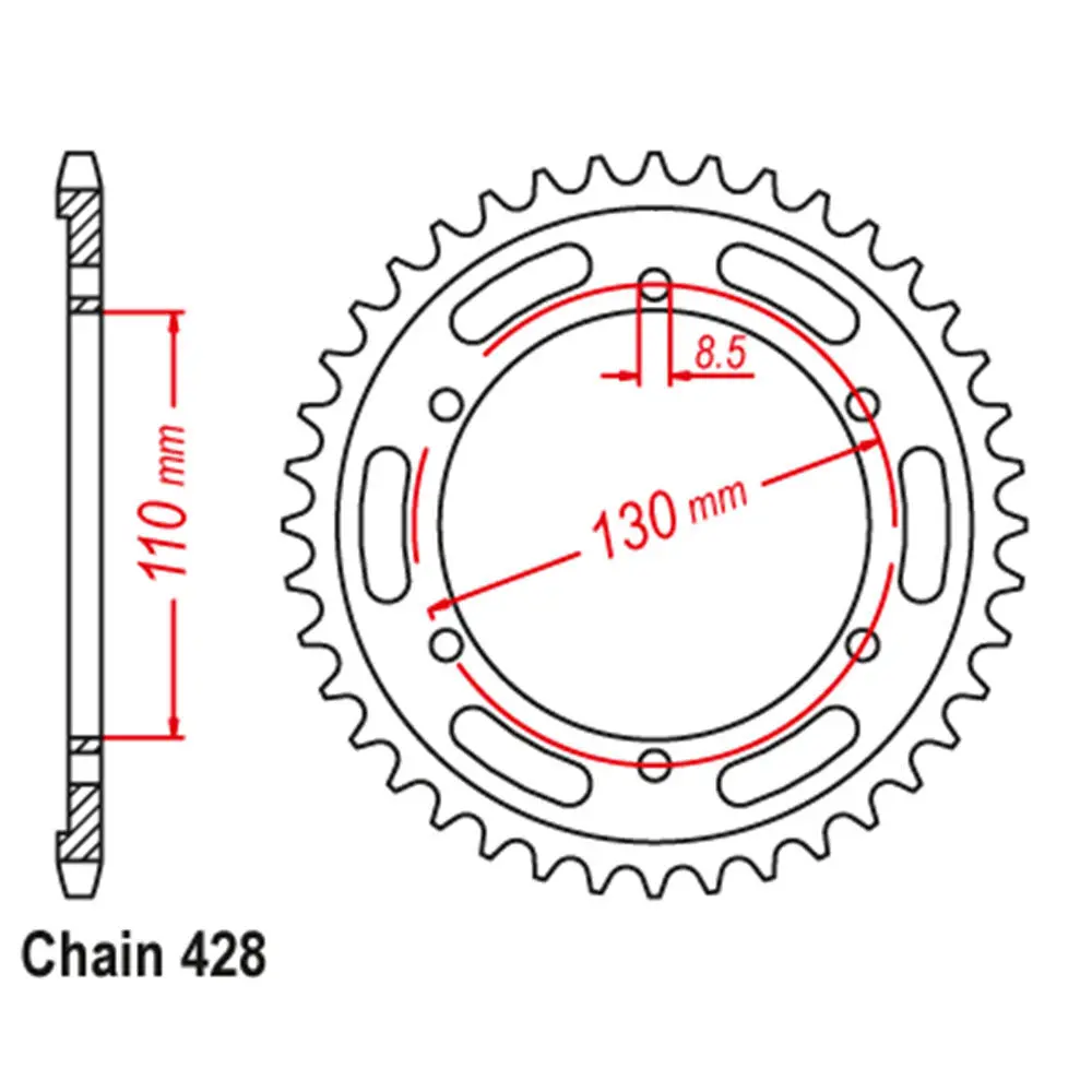 Rear Sprocket - Steel 46T 428P 1