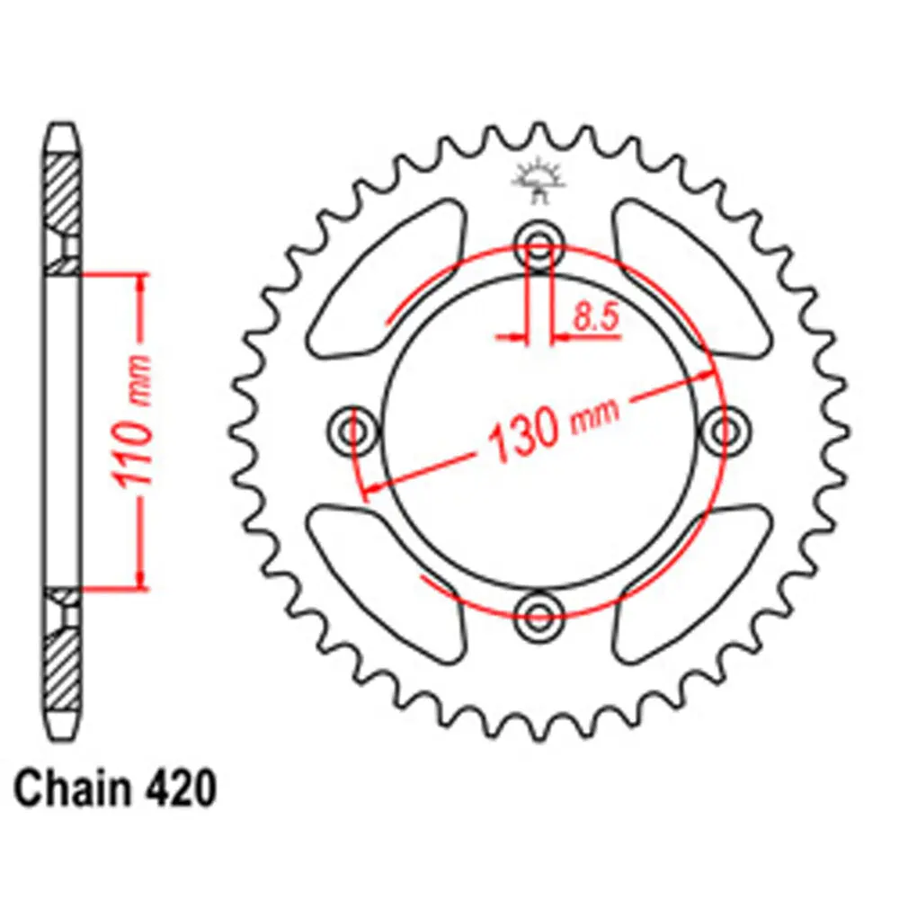 Rear Sprocket - Steel 56T 420P 1