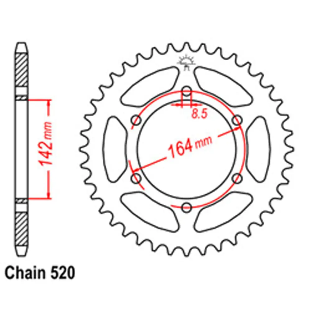 Rear Sprocket - Steel 46T 520P 1
