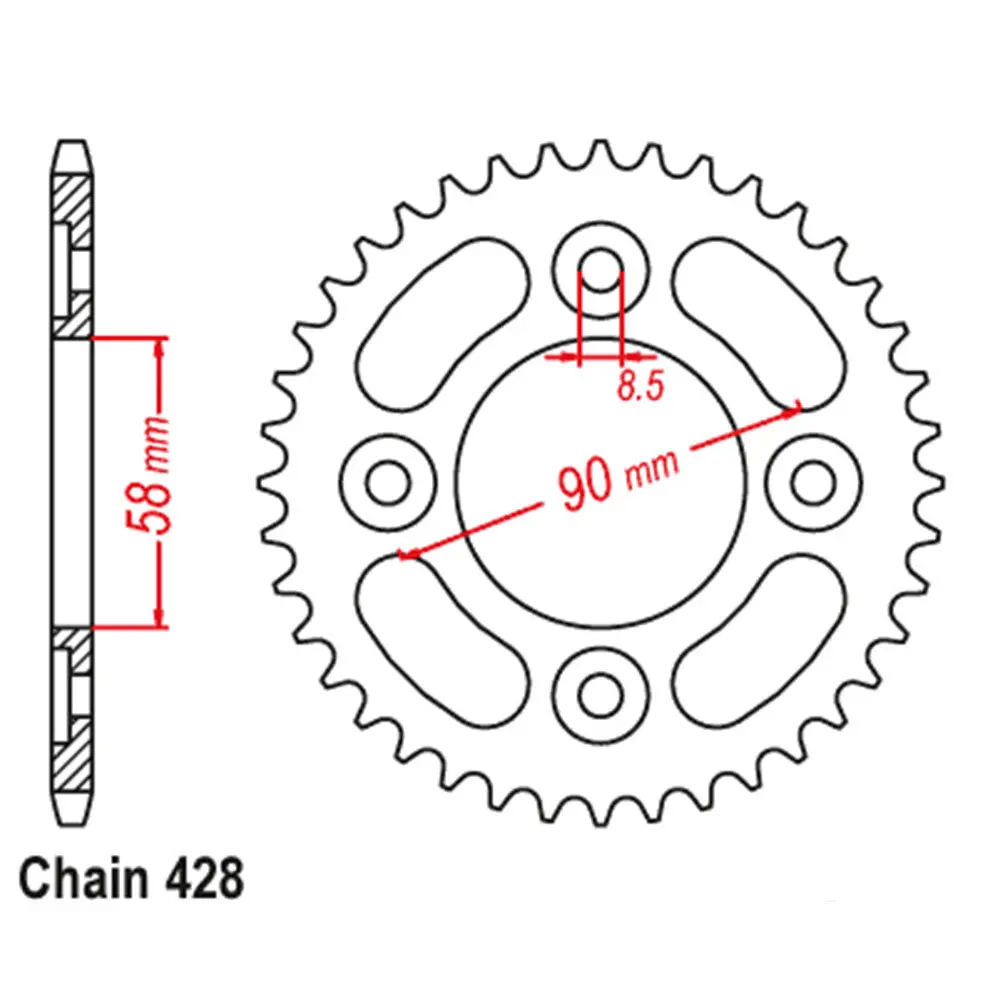 Rear Sprocket - Steel 37T 428P 1
