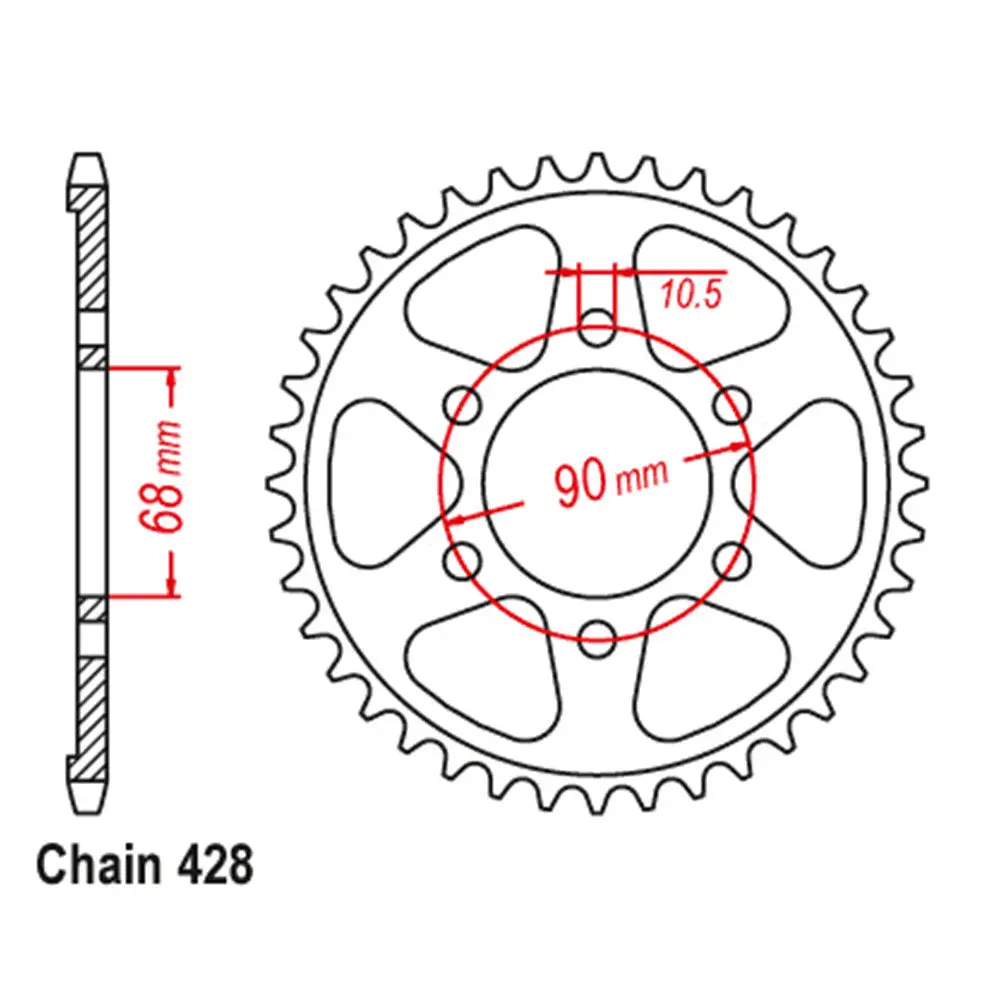 Rear Sprocket - Steel 48T 428P Cb125r 2019 1