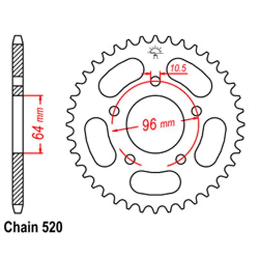 Rear Sprocket - Steel 37T 520P 1
