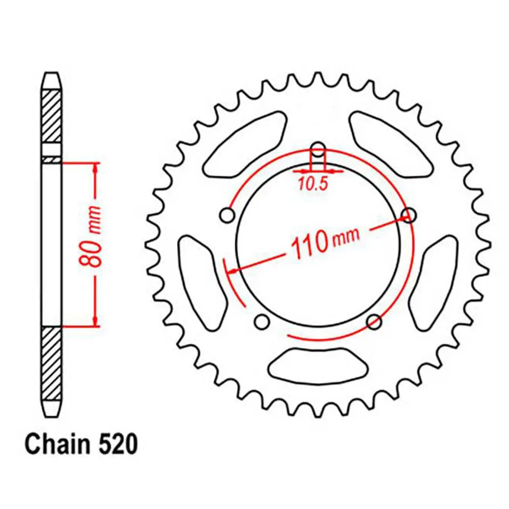 Rear Sprocket - Steel 38T 520P 1