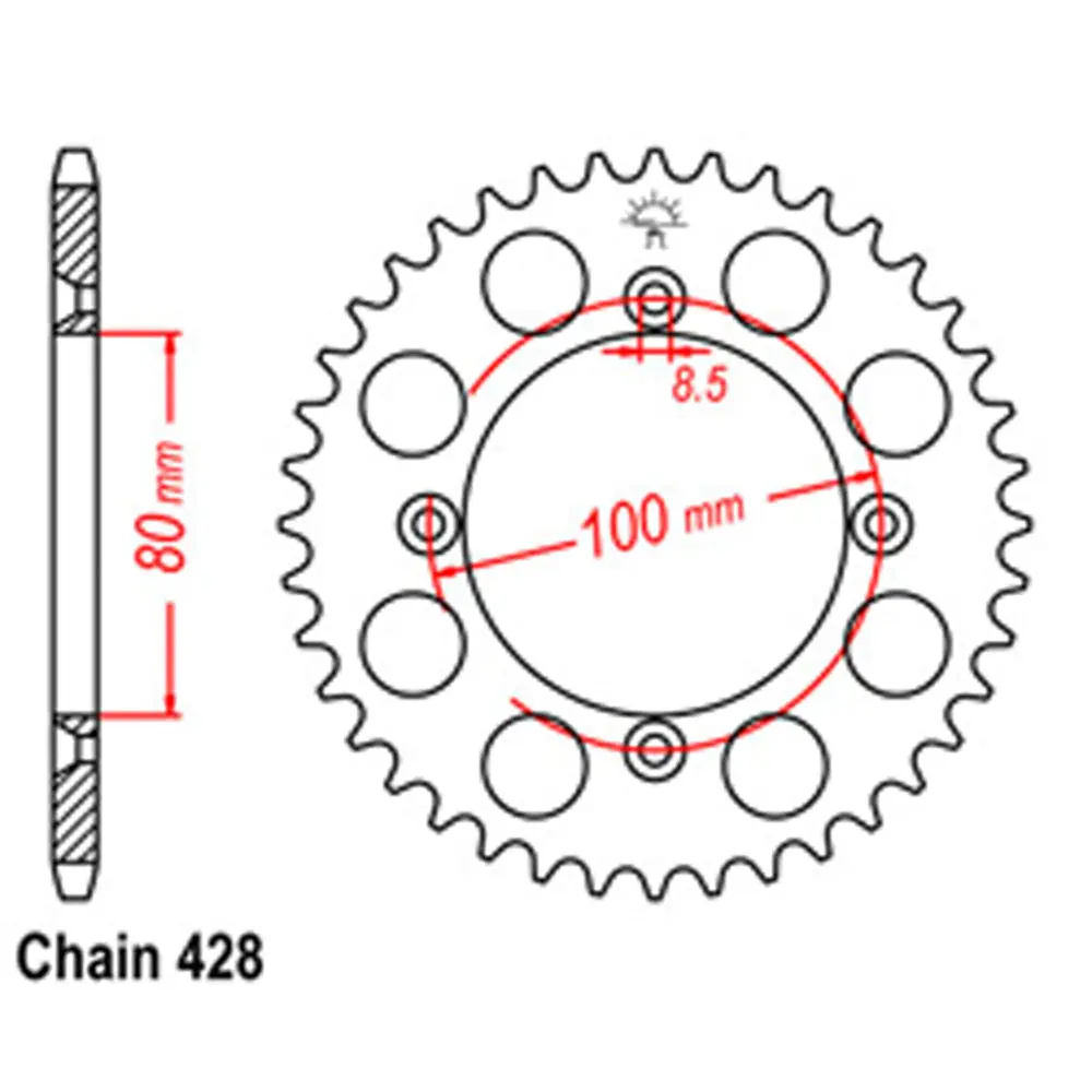 Rear Sprocket - Steel 50T 428P 1