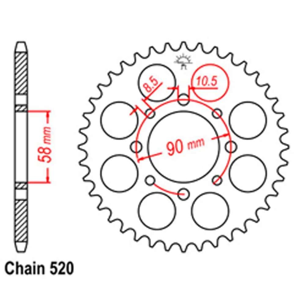 Rear Sprocket - Steel 41T 520P D/D 1