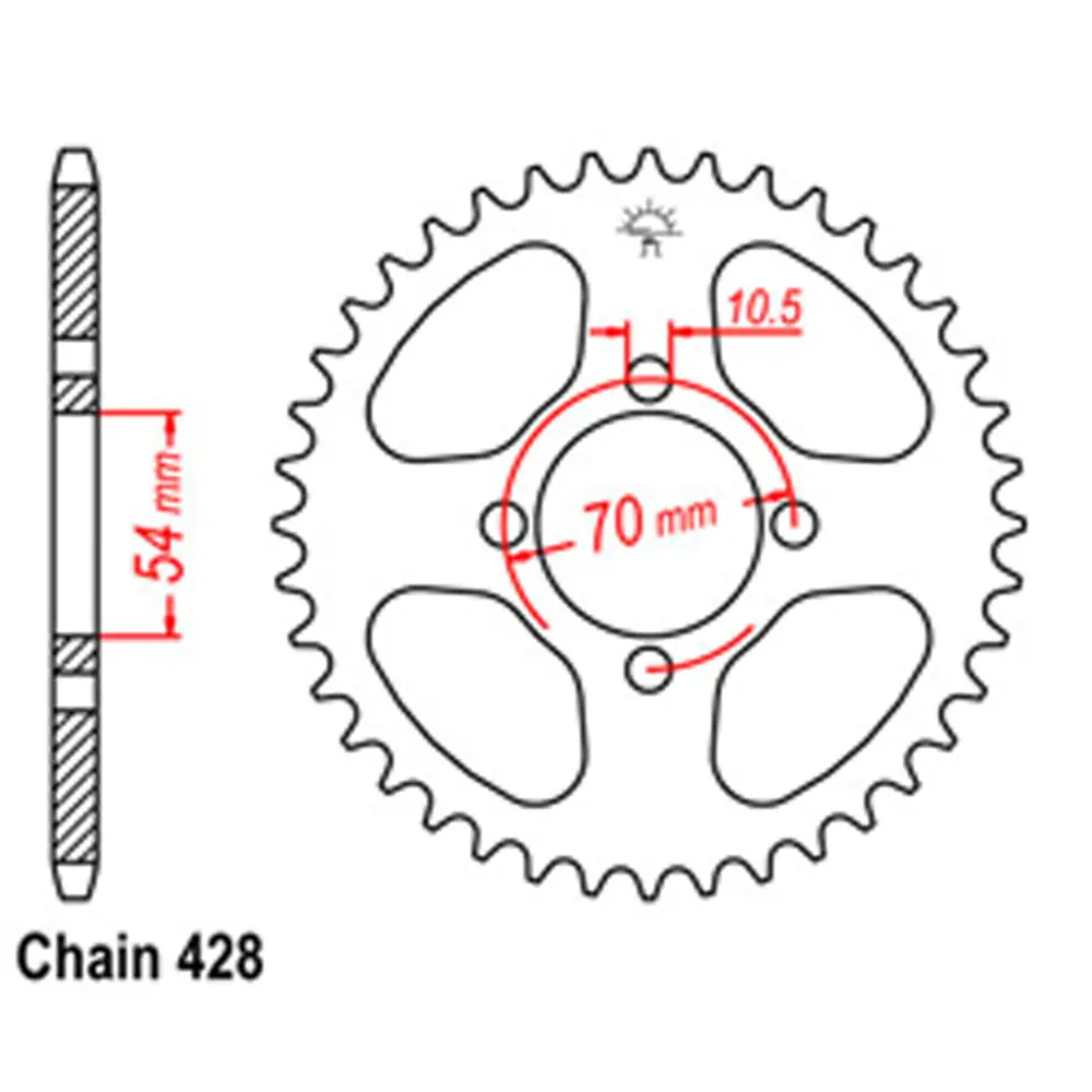Rear Sprocket - Steel 42T 428P 1