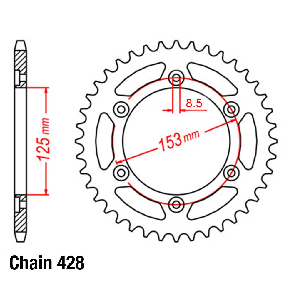 Rear Sprocket - Steel 49T 428P 1
