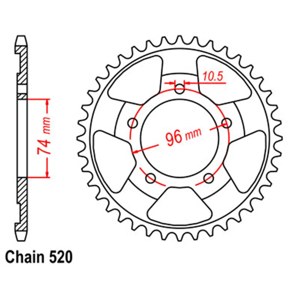 Rear Sprocket - Steel 41T 520P 1